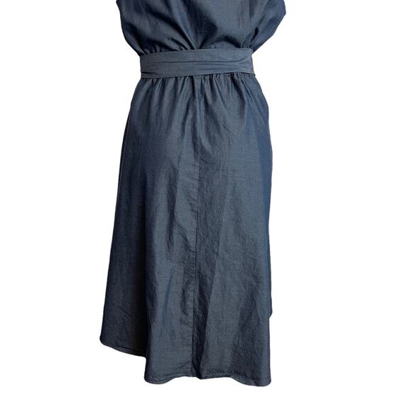 Ava & Viv Dress Square Neckline Hi Low Hemline Blue Chambray Women's Size 14W - Picture 6 of 15
